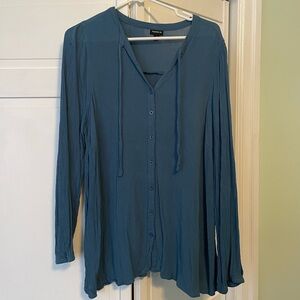 Torrid Teal Button-Down Shirt